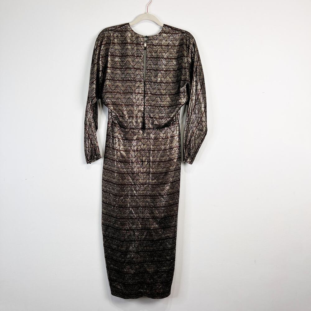 Vintage Flor Gold and black party dress 80s 70s Size Extra Small / Small - Picture 4 of 11
